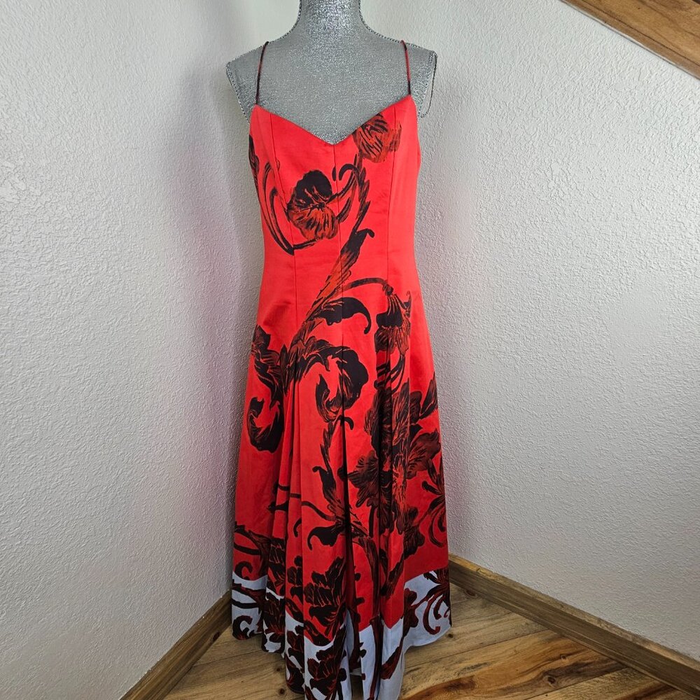 Alice & Olivia By Stacey Benet Isabelle Floral Red Gown Size 14 NEW! - Picture 10 of 16